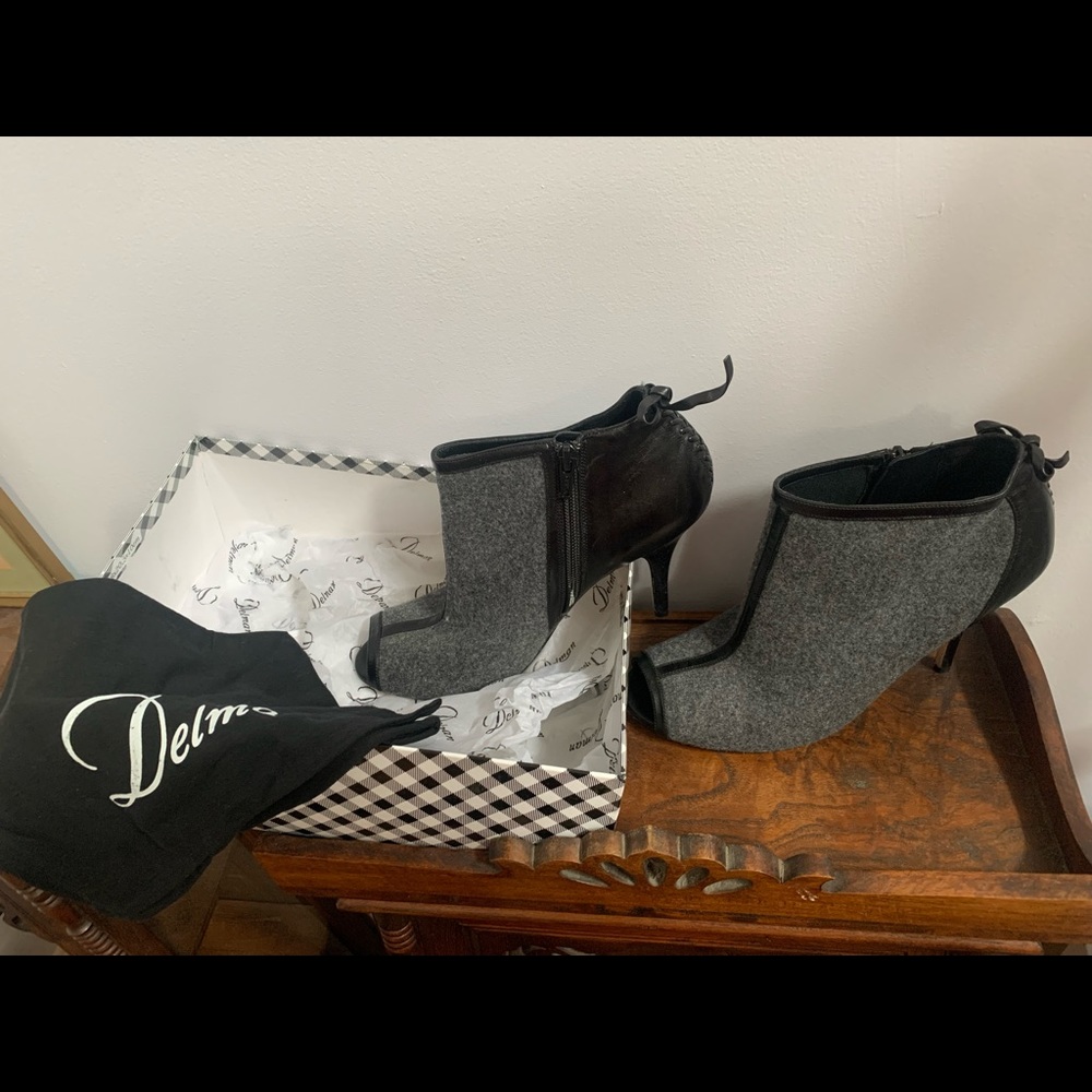 Delman ankle boot peep toe shoes